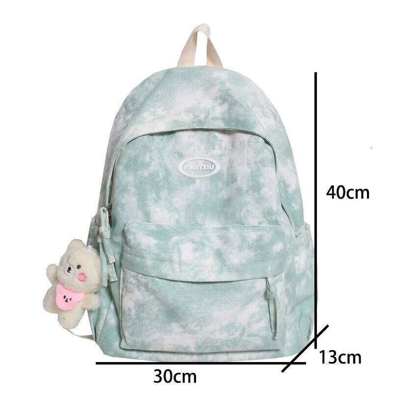 Simple Dyeing Design Women Kawaii Nylon Book Bag Female Mochila School Backpack for Teenage Girl Travel Rucksack Z260124