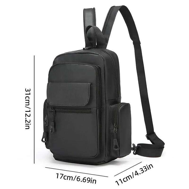 Men Chest Bag Travel Multi Pocket Backpack Outdoor Climbing Cycling Handbag Small Sport Pouch College Weekend Schoolbag Z260124