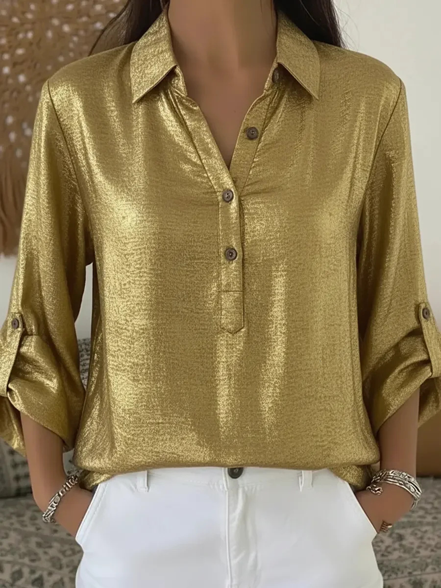 2021 Spring Autumn New Blouse Women Halter Scheming Halter Shirt Bowknot Lapel Puff Sleeve Female Top C031 210317