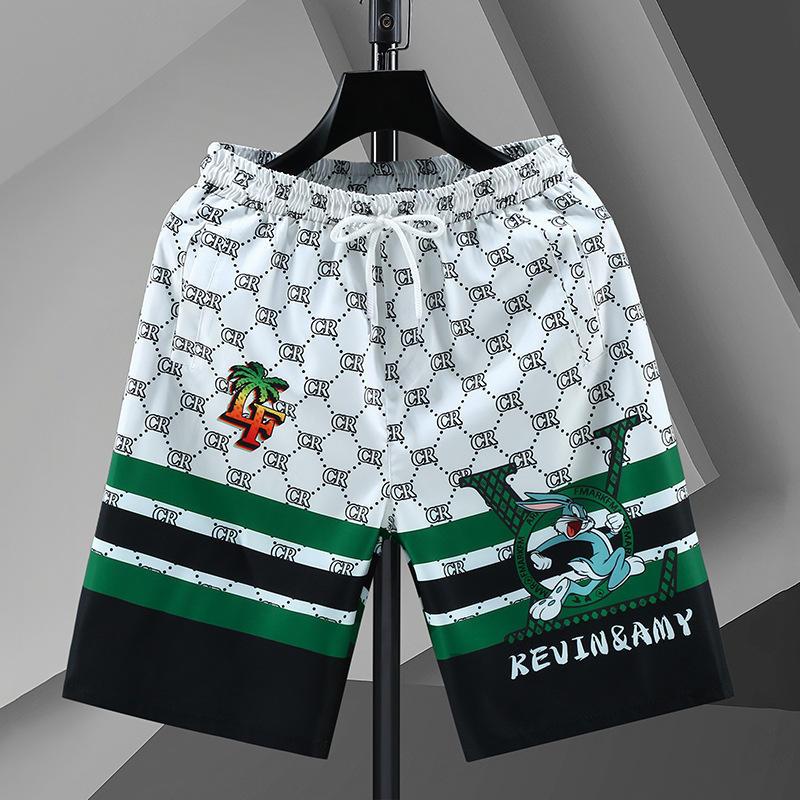 2026 New cropped pants men's summer beach pants men's casual running sports shorts men's straight-leg pants