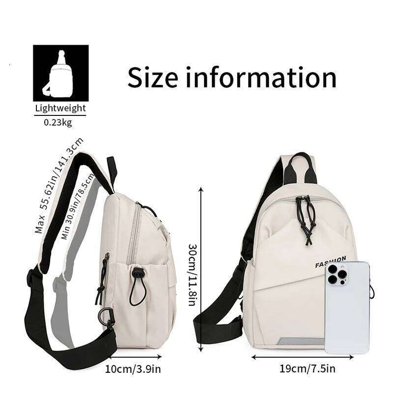 1piece fashion nylon messenger bag,unisex chest bag,adjustable shoulder strap,zipper closure,suitableforoutdoor,sports,commuting Z260124