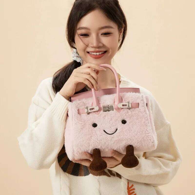 Comparable bean cute plush messenger women's 2025 autumn and winter new cartoon fashion fur bag handbag Z260124