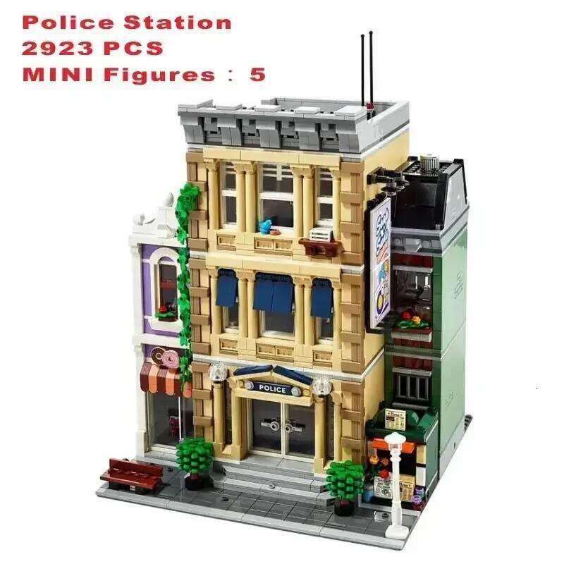 2026new 2923pcs Creator Expert Street View Series Police Station 10278 Building Block Model Educational Birthday Christmas Gifts