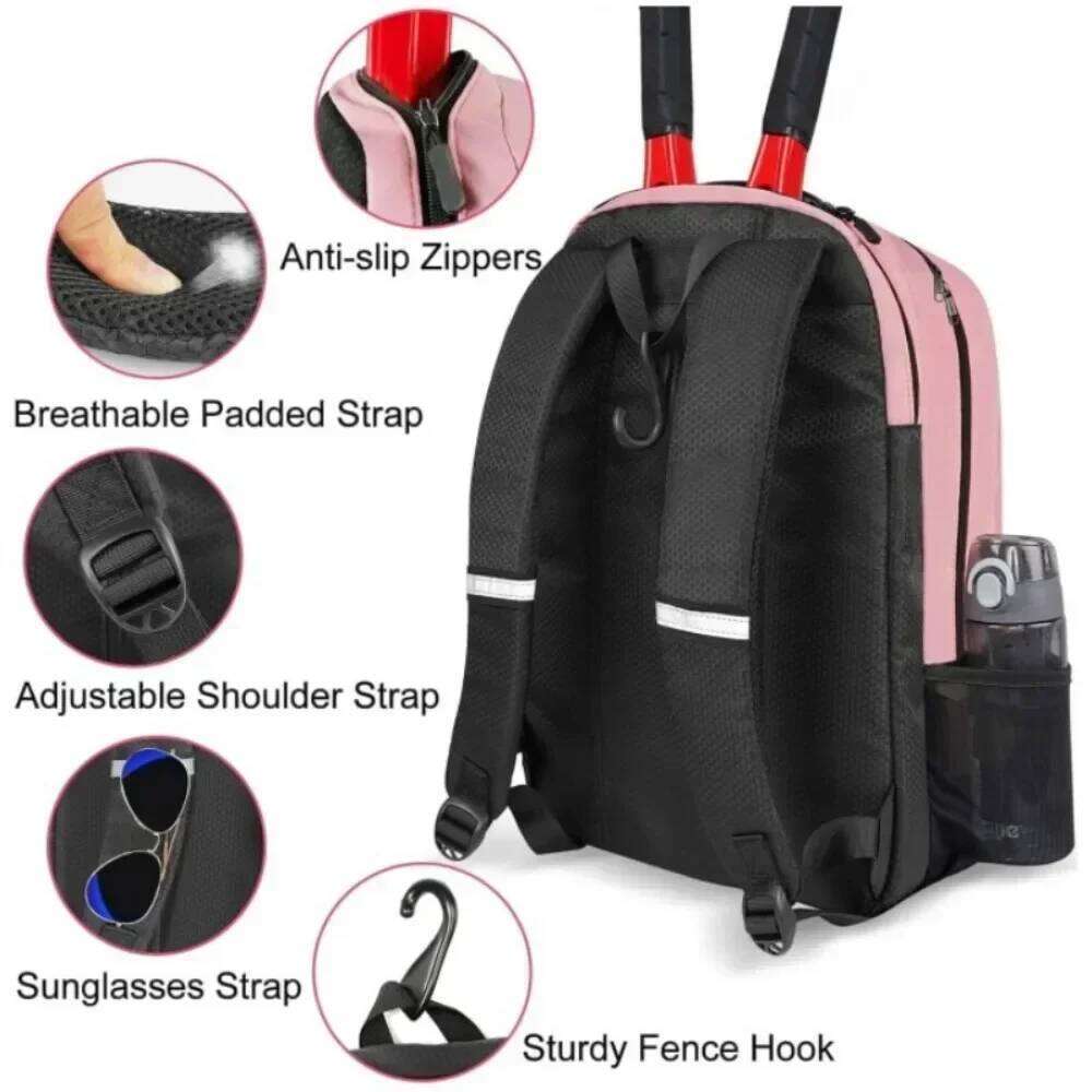 Zipper Closure Tennis Large Capacity Reversible Rackets Backpack Durable Strong Pickleball Paddle Bag Z260124
