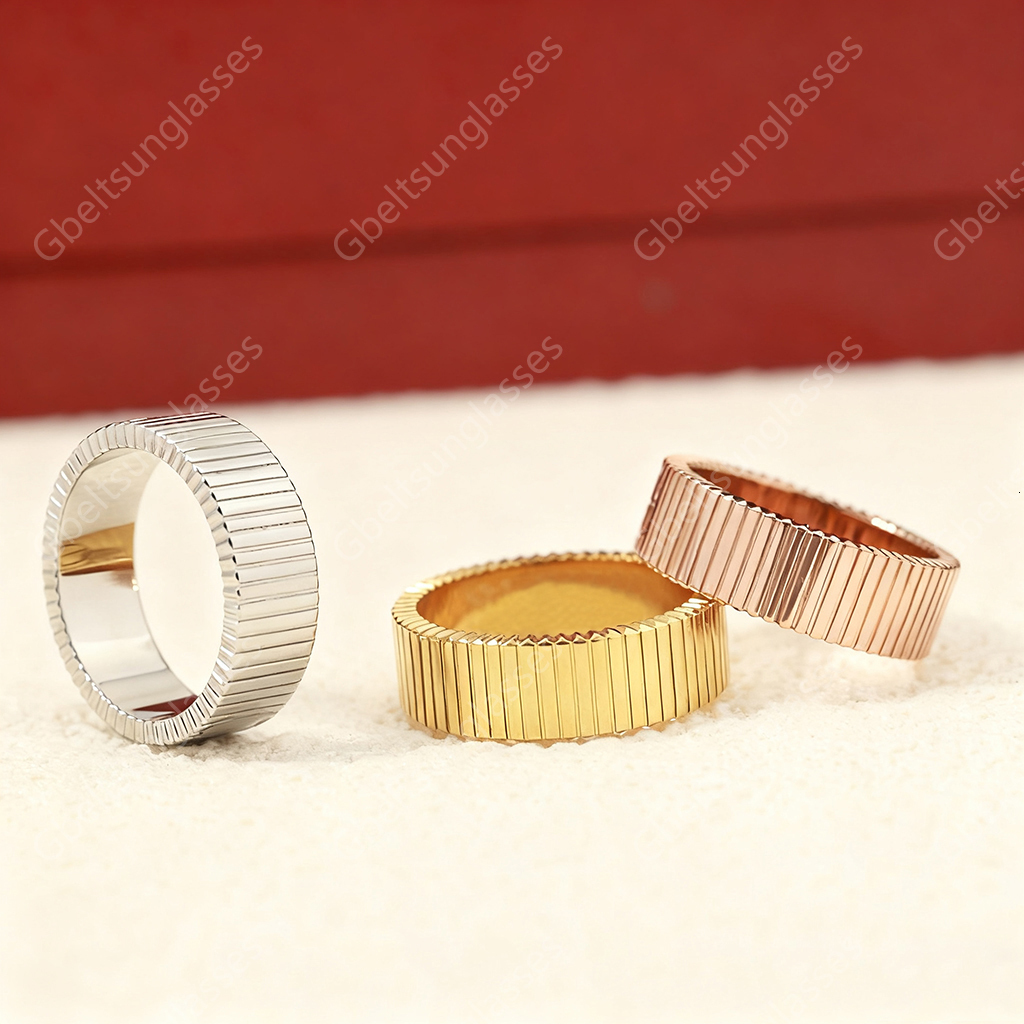 Designer Ring Womens Mens Luxury Striped Ring Top S925 Silver 18k Gold Plated Classic Thread Rings Fashion 3 Colors with Red Box Packing