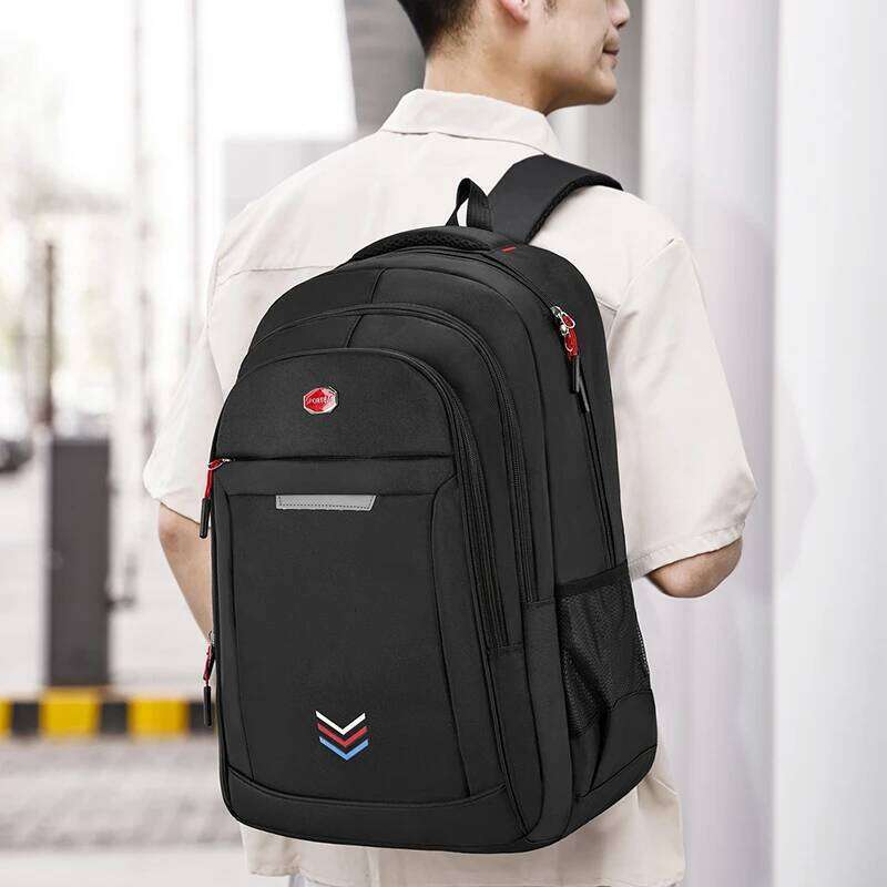 Large-capacity backpack - durable stylish laptop bag, equipped with a secure zipper closure and mesh side pockets Z260124