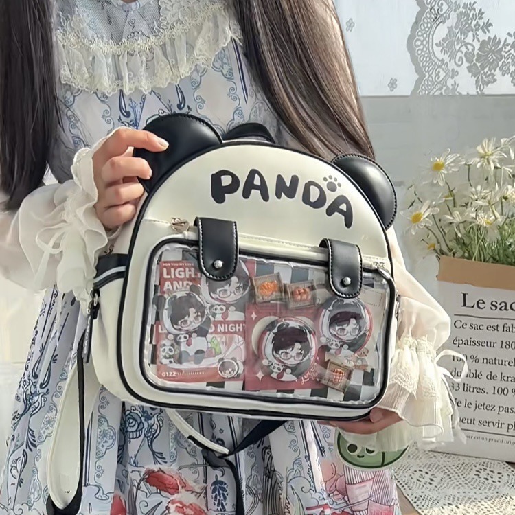 Japanese Style New Large Capacity Cute College Student Anime Big Belly Panda Backpack Tote Shoulder Bag