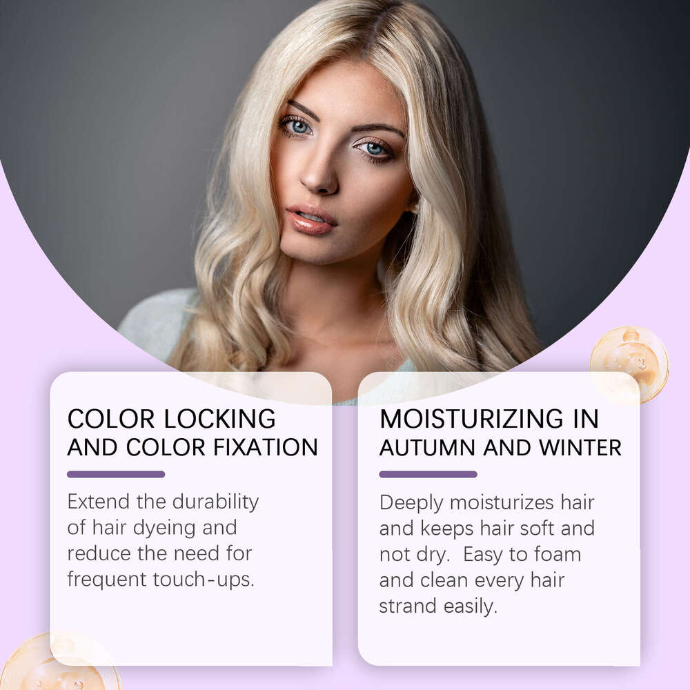 EELHOE Long-lasting Hair Color Care Daily Nourishing Smooth Moisturizing Purple Shampoo