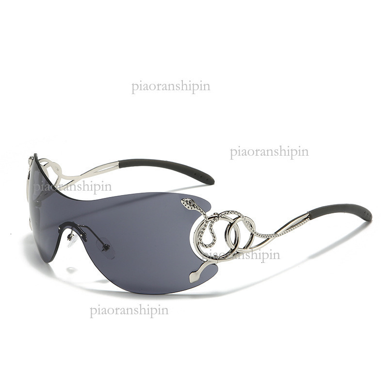 2026 Designer New Personalized Women's Sunglasses Luxury Brand Fashion Accessories Y2K Integrated Lens High End Cool Frameless Outdoor Glasses Wh