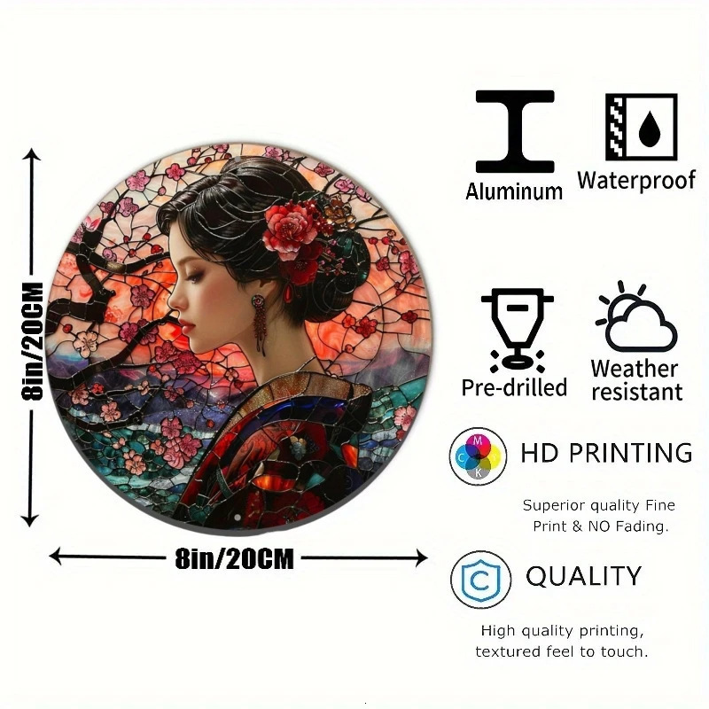 20x20cm Thickened Round Aluminum Sheet Decorative Hanging Ornament 240823