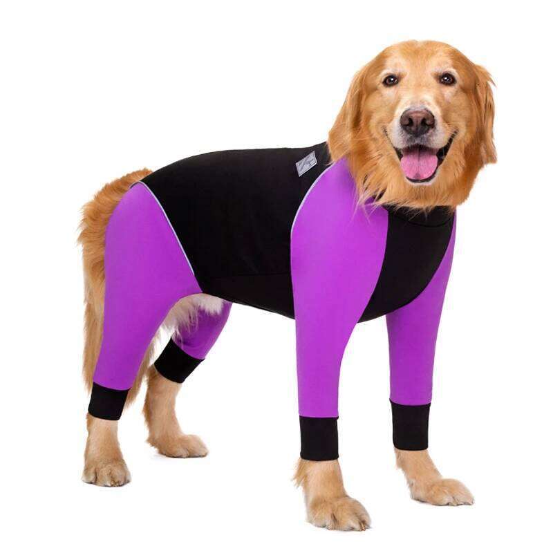 Waterproof Jumpsuit Male Female Clothes Zipper Dog Onesie Boy Girl Red Green Purple Pet Clothing For Medium Large Dogs