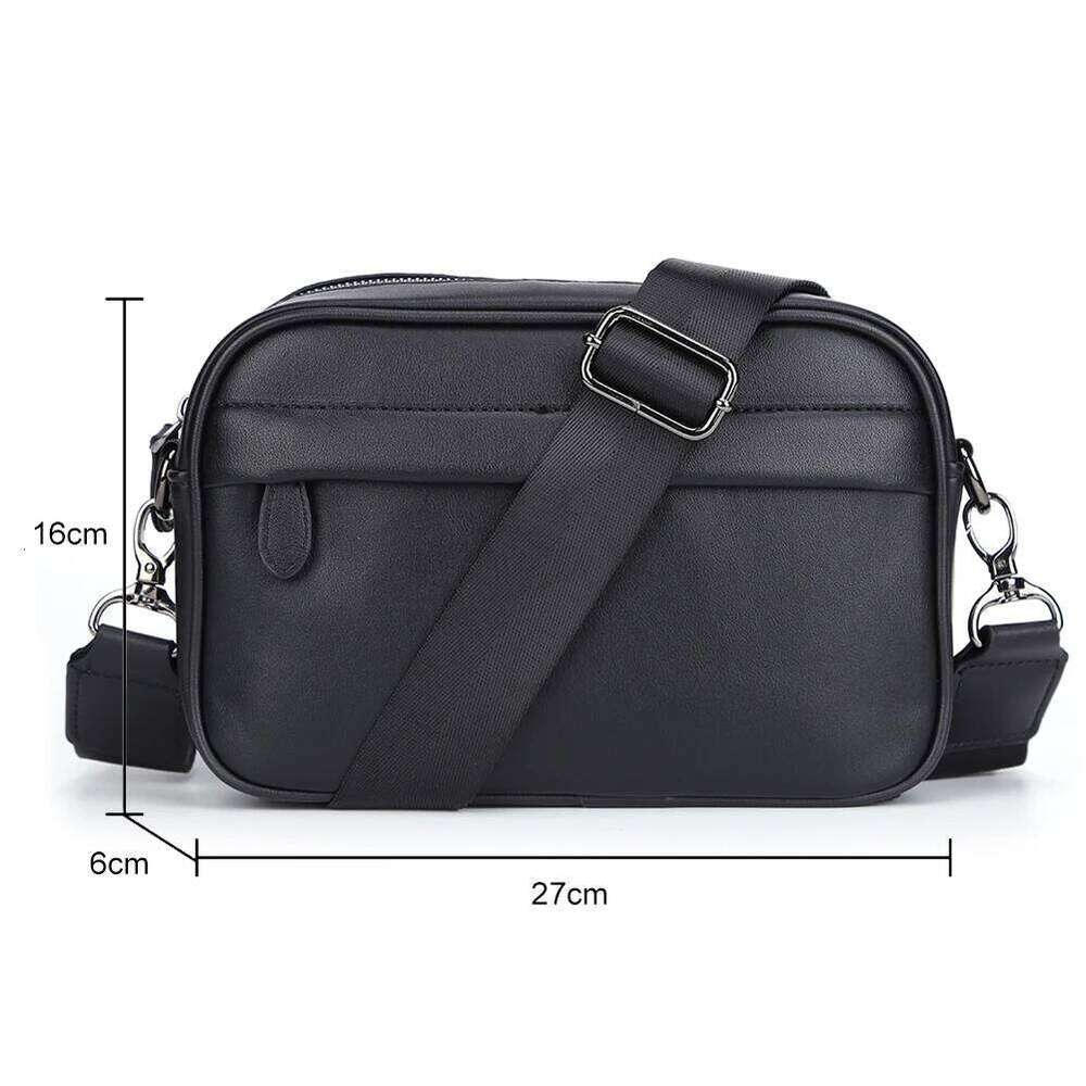 Luxury Business Shoulder for Men Design Plaid PU Leather Messenger Crossbody Casual Zipper Small Square Sling Bag Z260124