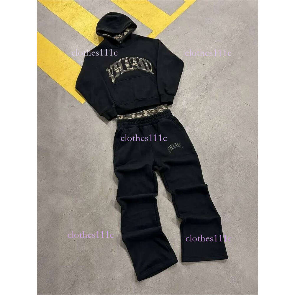 New Arrivals Street Fashion Leopard Print Letter Embroidered Men Sportswear Suit Y2k American Casual Retro Hoodie Trend Loose Clothing Luanyun