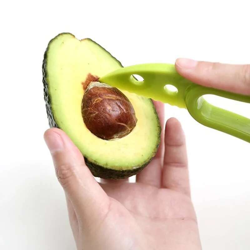 JJYY 3 In 1 Avocado Slicer Shea Corer Butter Fruit Peeler Cutter Pulp Separator Plastic Knife Kitchen Vegetable Tools
