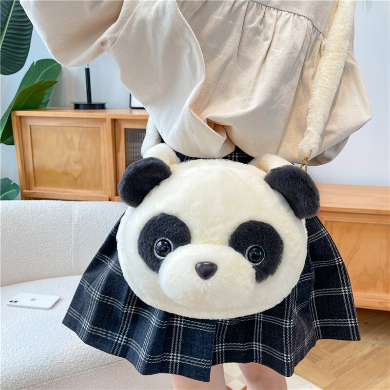 Internet Celebrity Panda Single Shoulder Crossbody Backpack Plush Toy Girl's Birthday Gift Bag Manufacturer Wholesale Sale