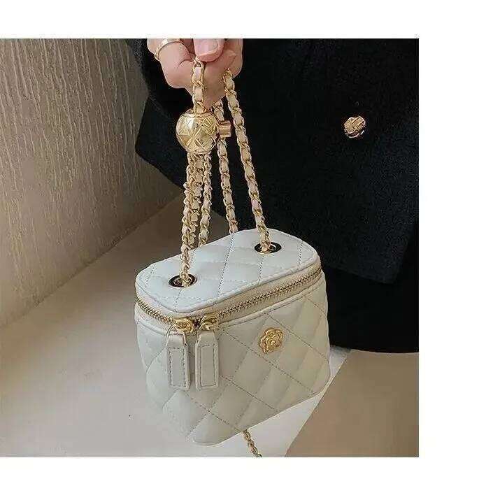 2025 New Mini Bags Camellia lingeries Chain Box Small Bag For Women Shoulder Black White Crossbody bag Chic