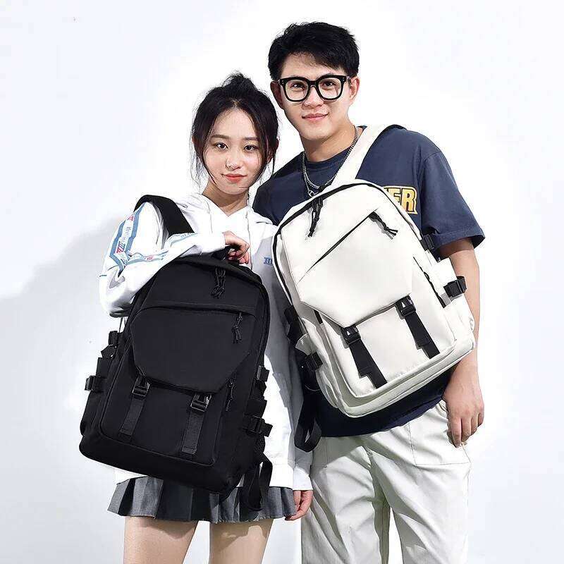 Stylish Solid Color Simple Large Capacity Multifunctional Waterproof Couple Student Computer Backpack Z260124