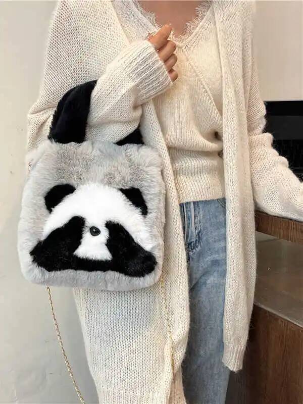 New Chengdu Panda Series For Women's Niche Trendy Plush Korean Edition High Quality Texture Crossbody Bag Gift