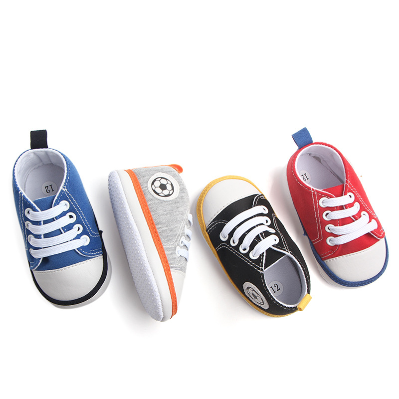 Newborn Canvas Shoes Infants Baby Soccer First Walkers Classic Canvas Sneakers Shoes Cotton Soft Anti-slip Sole 0-18 Month C02079