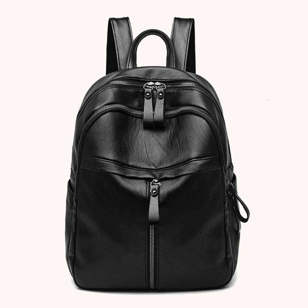Fashion Women PU Leather Knapsacks Solid Color Ladies Shopping Rucksacks Student Travel Large Capacity School Backpack Z260124