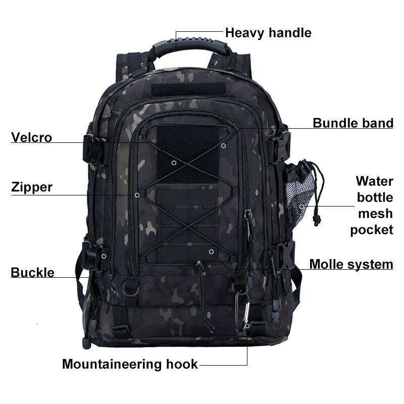Tactical Backpack Military Army Daypack Assault Men Molle Backpacks Bug Out Bag 3 Day Pack for Hiking Camping Travel Z260124