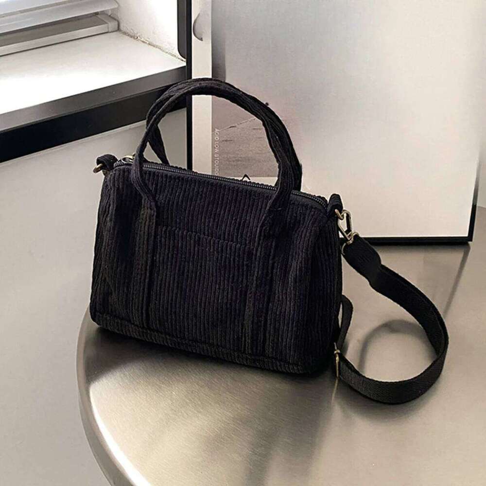 Small Corduroy Mini Girls Purses and Handbag Cute Shopper Gift with Zipper Wallet Crossbody Tote Bags for Women Shoulder Bag Z260124