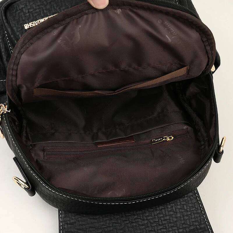2024 Luxury Travel Fashion School Bag Multiple Pockets Leather Brand Women Classic Backpack Girls Mochilas Feminina Z260124