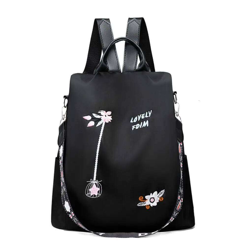Waterproof Oxford Women Backpack Fashion Anti-theft School Bag Embroidery Female Large Capacity Travel Shoulder Handbag Z260124