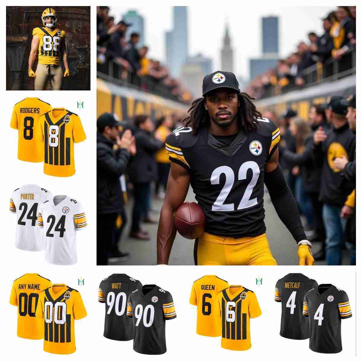 TJ Watt Aaron Rodgers DK Metcalf Jalen Ramsey Mens Custom Stitched Football Jerseys - All Sizes XXS-6XL