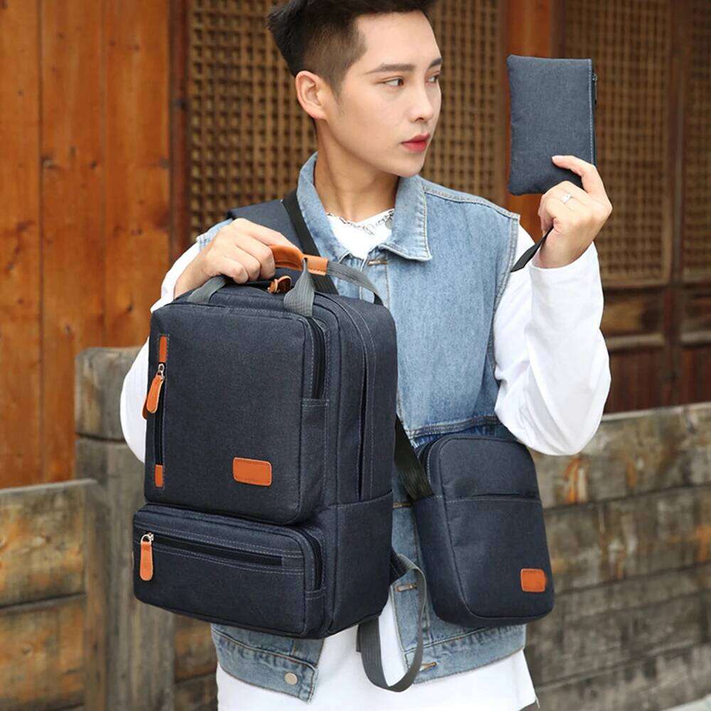 3pcs Set Women Men Laptop Backpack Shoulder Bag Small Pocket for Travel School Business Work College Z260124