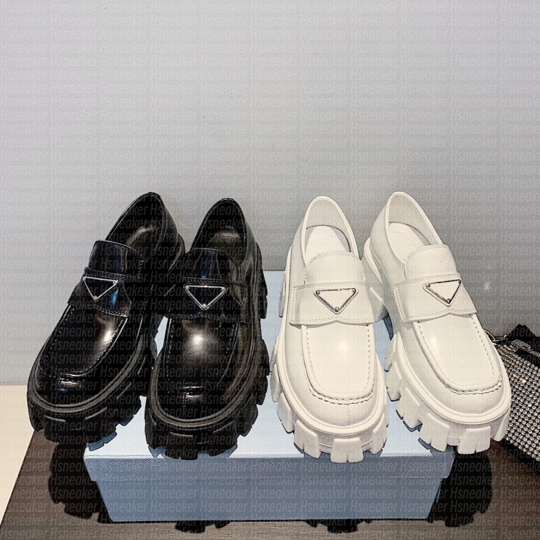 Designer Loafers Monolith Leather Brushed Martin Motorcycle Boots Dress Shoe Chelsea Ankle Boots Classic Patent Matte Loafer Women Oxford Chunky Shoes