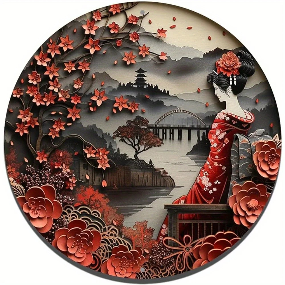 20x20cm Thickened Round Aluminum Sheet Decorative Hanging Ornament 240823