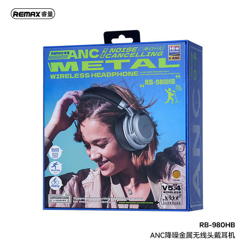 Famous Brand REMAX Metal ANC Noise Reduction Wireless Bluetooth Headphone High Quality Low Latency Gaming Headset RB HB CKS