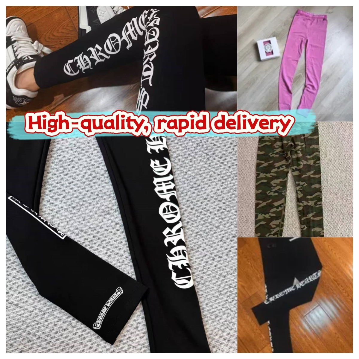 10A chromed tshirt 2026 chrome designer heartsleggings pants clothe for high quality Leggings brand hoodies pure cotton luxuryuu leggings women hiphop casual