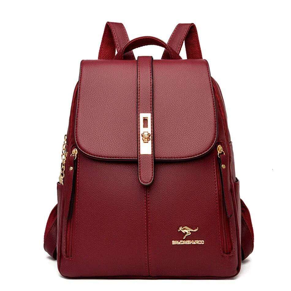 Large Capacity Backpack High Quality Leather Vintage for Women School Bags Travel Rucksack Ladies Bookbag Knapsack Z260124
