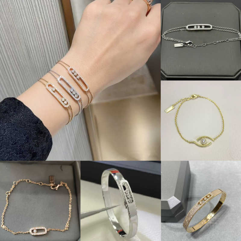 Designer bracelets Boutique Jewelry 18k gold Hollow Three Mobile Diamonds Rose Gold Zircon Women bracelet Simple Exquisite Engagement Holiday Gift