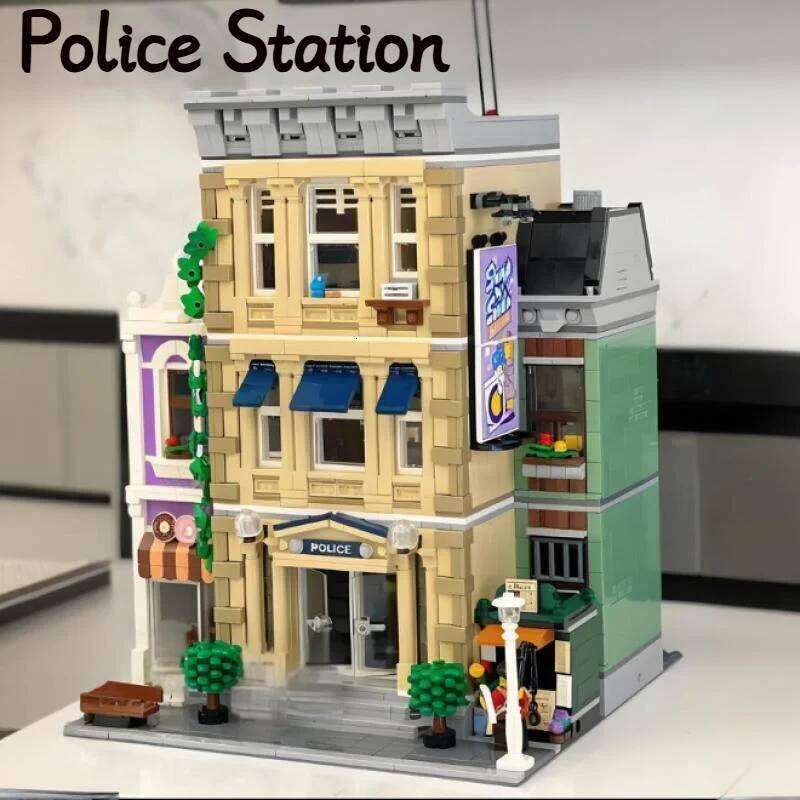 2026new 2923pcs Creator Expert Street View Series Police Station 10278 Building Block Model Educational Birthday Christmas Gifts
