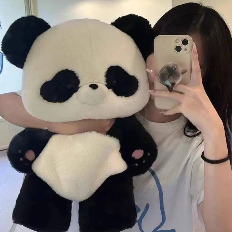 Panda Cartoon Soft Cute Plush School Backpack Ins Girl Doll Bag