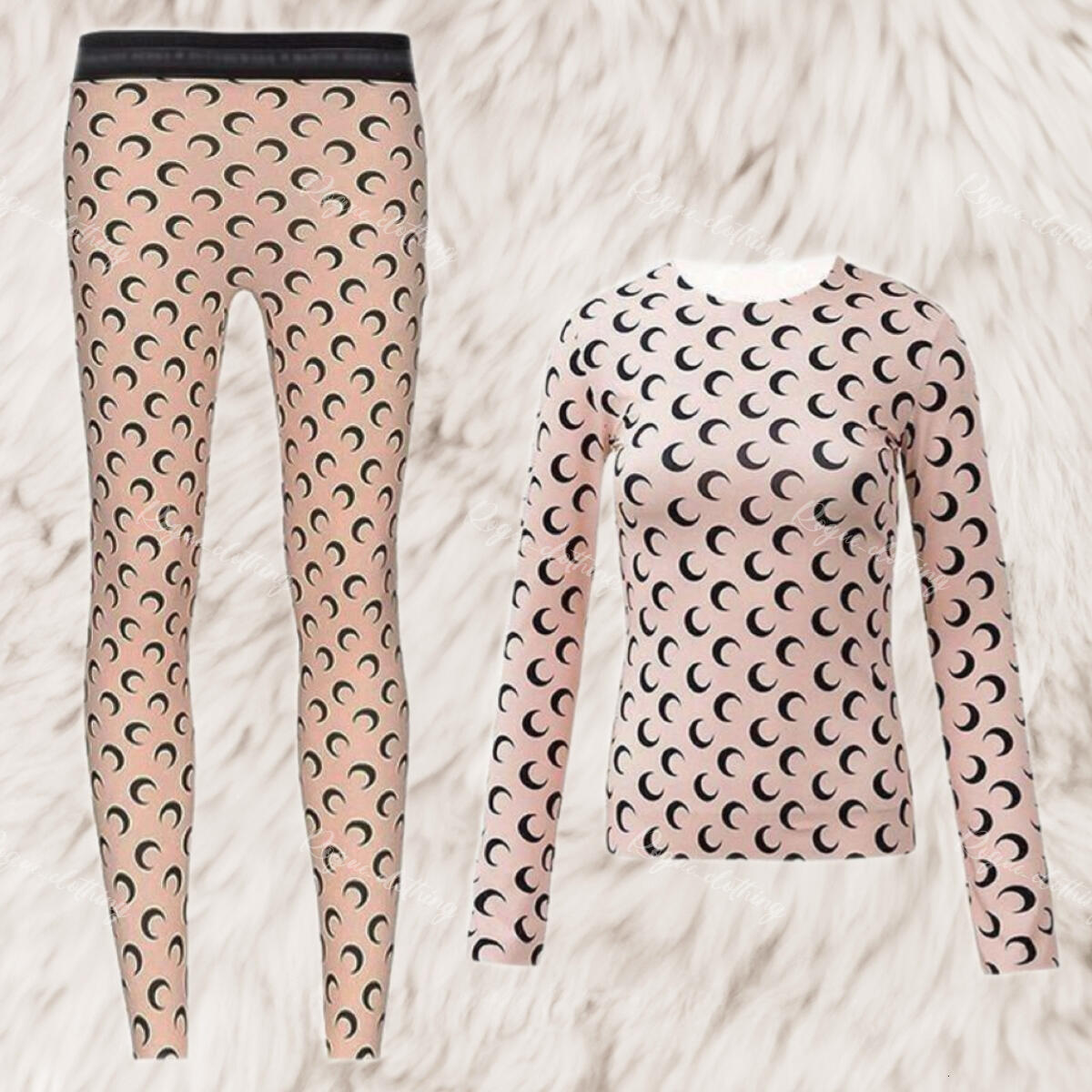 Marine Sierre Leggings Fashion Pants Womens Leggings Half Moons Shaped Pantyhose Casual Top T-Shirt Womens Designer Leggings Marine Sierre Pants f52