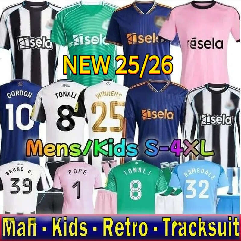 Newcastled United 25 26 TONALI NEWCASTL E soccer jerseys BLACK Kids kit BARNES BRUNO G. Gordon ISAK Football Shirt JOELINTON GORDON TONALI MURPHY BURN top