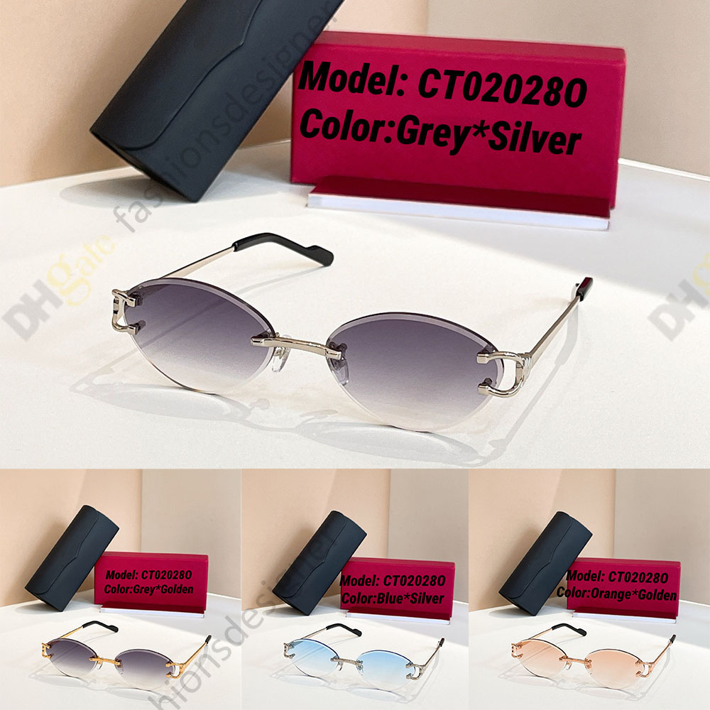 Mens sunglasses designer sunglasses for women sunglasses men unettes de soleil buffalo horn glasses rimless oval sunglasses CT02028 sunglasses designer women
