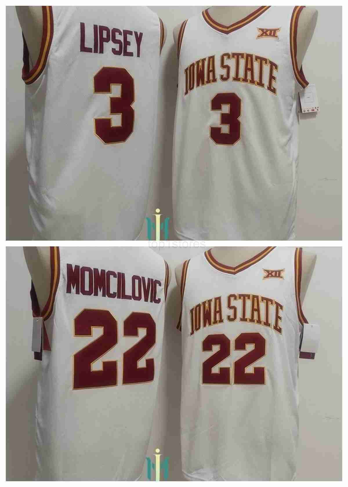 Iowa State Cyclones Basketball Jerseys 3 Tamin Lipsey u0026 22 Milan Momcilovic Stitche