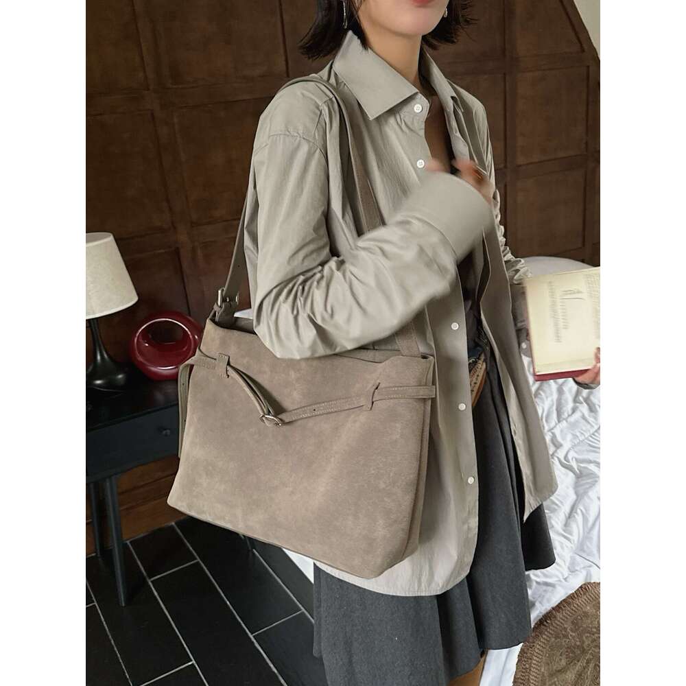 Luxury Shoulder Bags Totes Hobo Frosted Cowhide Tote Bag High End Practical Large Capacity Vintage Simple Handbag SENYY