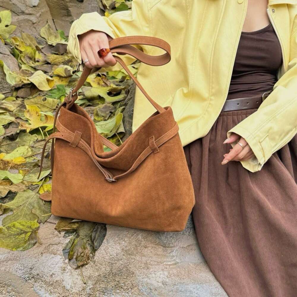 Luxury Shoulder Bags Totes Hobo Frosted Cowhide Tote Bag High End Practical Large Capacity Vintage Simple Handbag SENYY