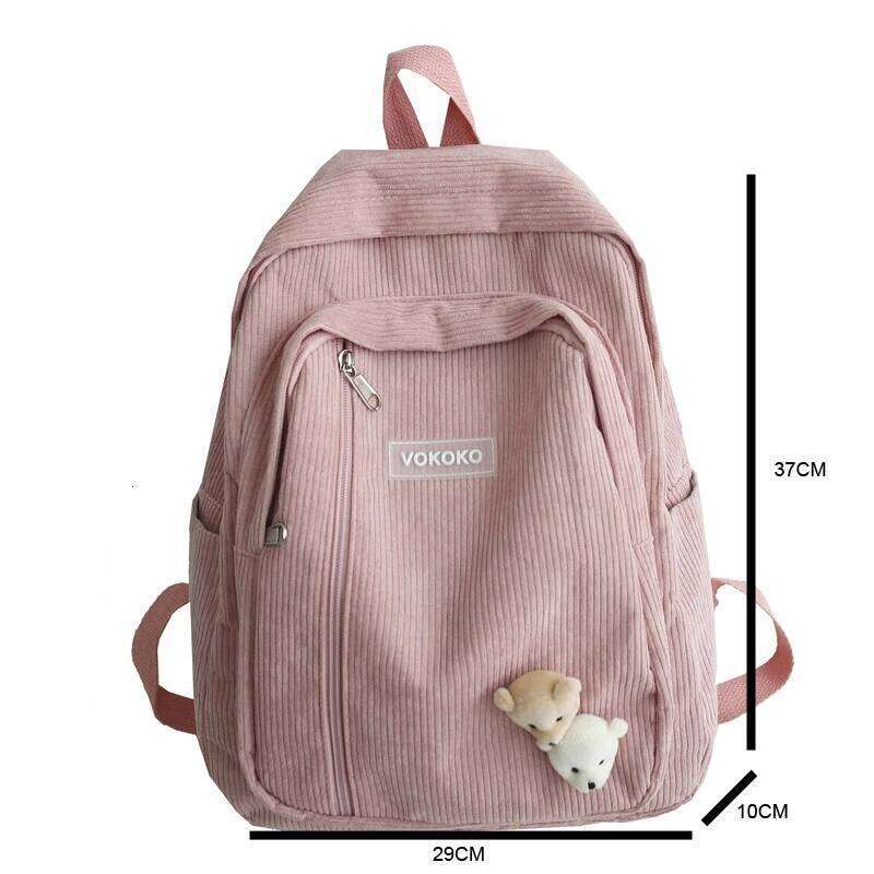 Stripe Corduroy Backpack Women, Cute Schoolbag for Teenage Girls and Boys, Luxury Harajuku Female Fashion Bag, Student Book Z260124