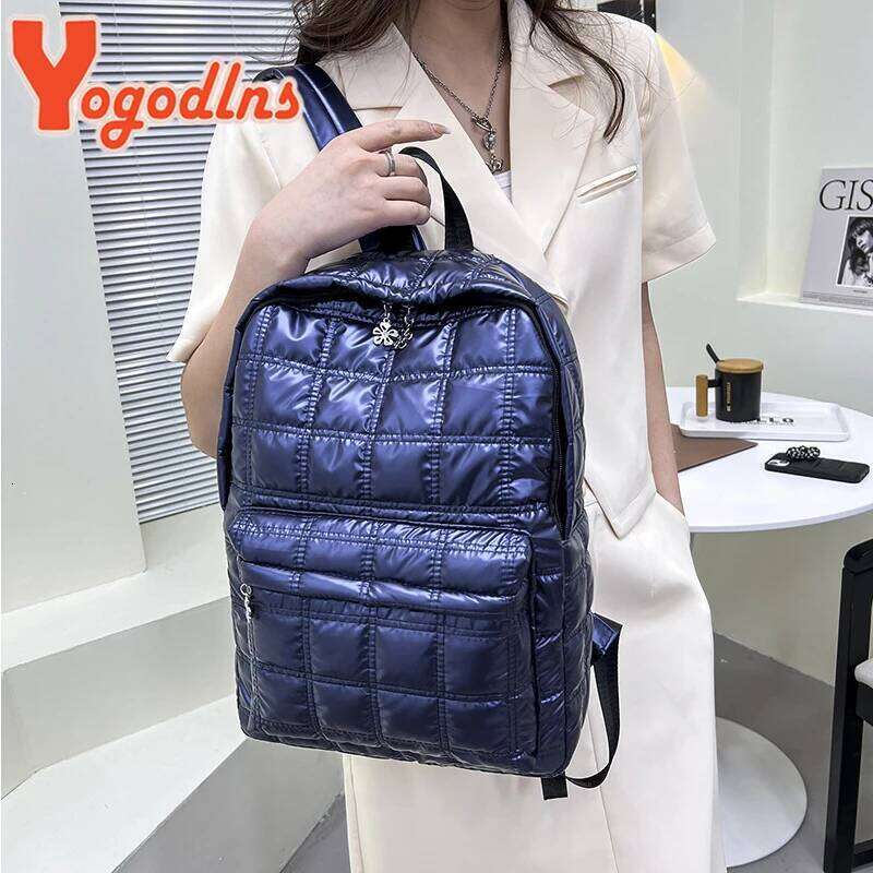 Yogodlns Winter Space Cotton Backpack Women Large Capacity School Bag for Student Waterproof Nylon Rucksack Travel Female Pack Z260124