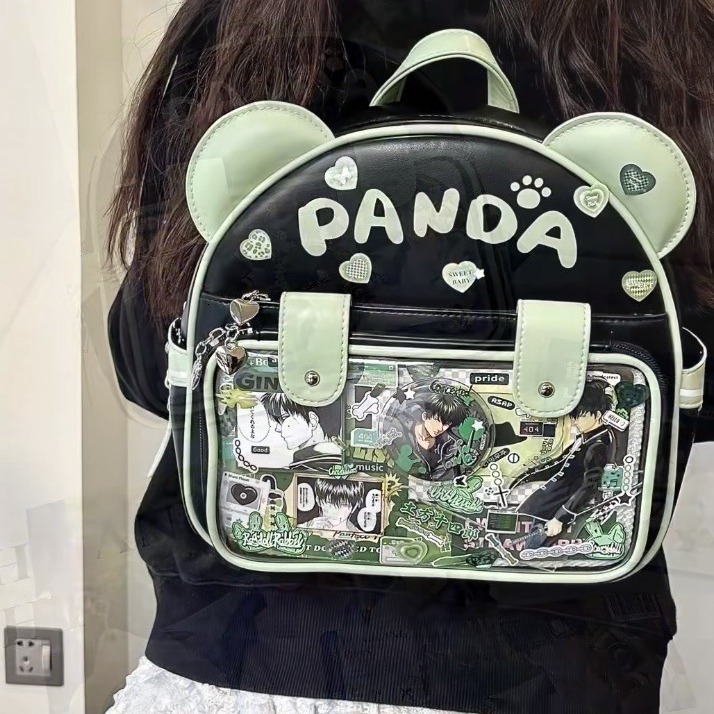 Japanese Style New Large Capacity Cute College Student Anime Big Belly Panda Backpack Tote Shoulder Bag
