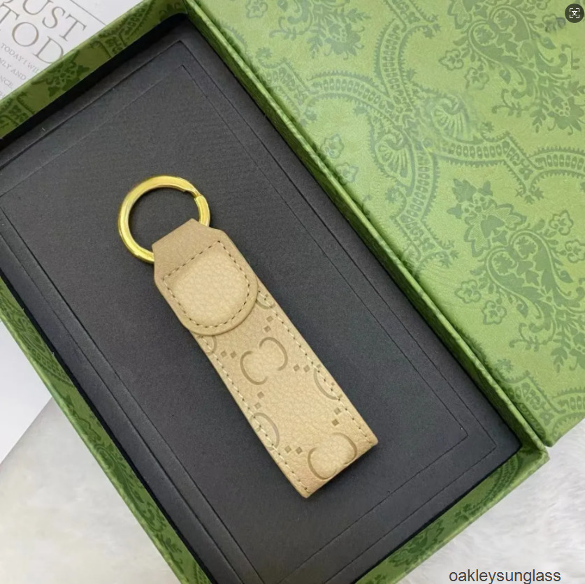 high quality leather keychain classic exquisite luxury designer car keyring alloy letter guccily gucciily gg unisex lanyard gold black metal jewelry with box g R6Y7