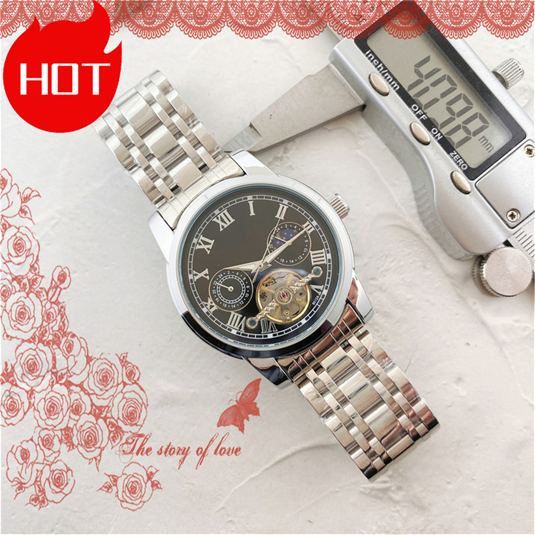 Mens LONGINity MASTER Tourbillon Automatic Movement watch multifunction Wristwatch Designers Men Watches Stainless Steel Wristwatches Montre de luxe #726