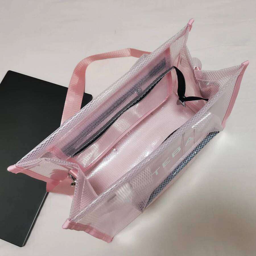 Fashion New High Capacity PVC Women's Transparent Jelly Handheld One Shoulder Crossbody Tote Bag